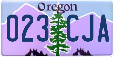 OR license plate 023CJA
