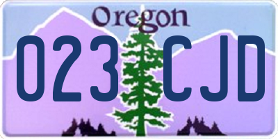 OR license plate 023CJD