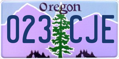 OR license plate 023CJE
