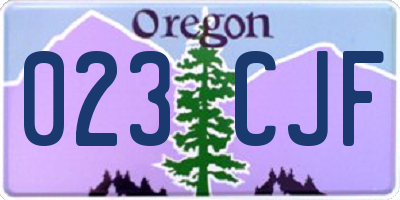 OR license plate 023CJF