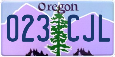 OR license plate 023CJL