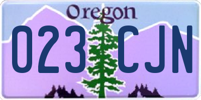 OR license plate 023CJN