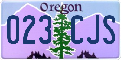 OR license plate 023CJS