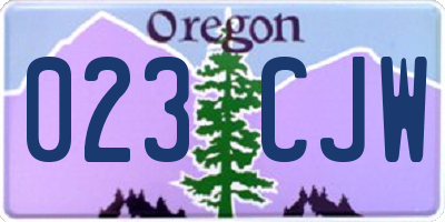 OR license plate 023CJW