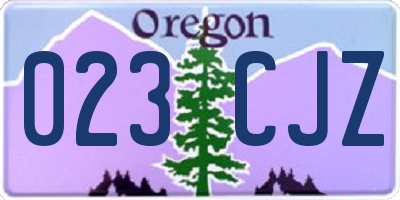 OR license plate 023CJZ