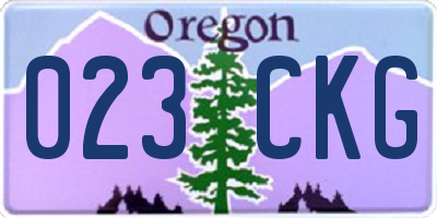 OR license plate 023CKG