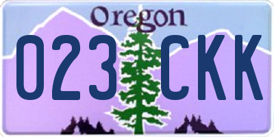 OR license plate 023CKK