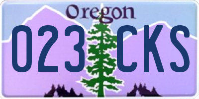 OR license plate 023CKS