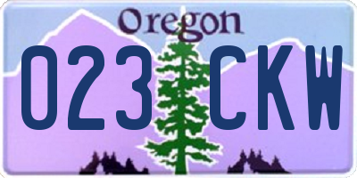 OR license plate 023CKW