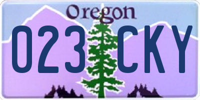 OR license plate 023CKY