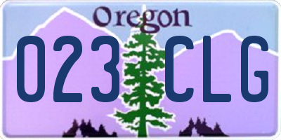 OR license plate 023CLG