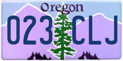 OR license plate 023CLJ