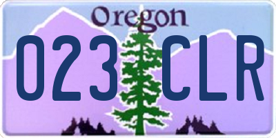 OR license plate 023CLR