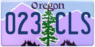 OR license plate 023CLS