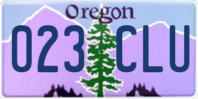OR license plate 023CLU