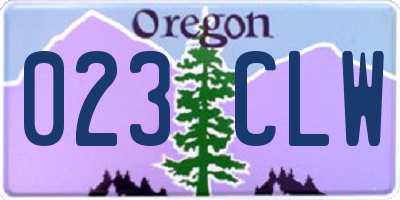 OR license plate 023CLW