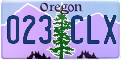 OR license plate 023CLX