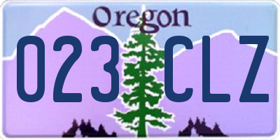 OR license plate 023CLZ