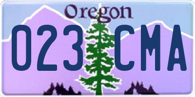 OR license plate 023CMA