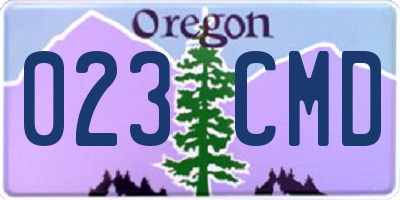 OR license plate 023CMD