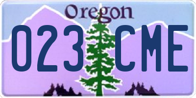 OR license plate 023CME