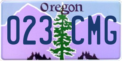 OR license plate 023CMG
