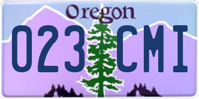 OR license plate 023CMI