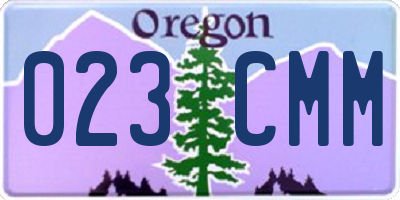 OR license plate 023CMM