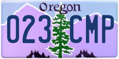 OR license plate 023CMP