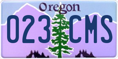 OR license plate 023CMS