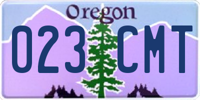 OR license plate 023CMT