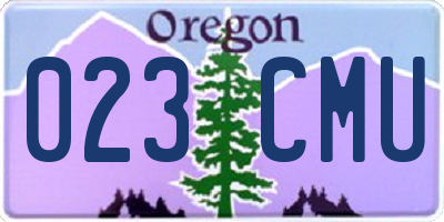 OR license plate 023CMU