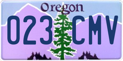 OR license plate 023CMV