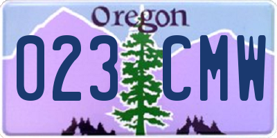 OR license plate 023CMW