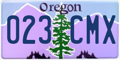 OR license plate 023CMX