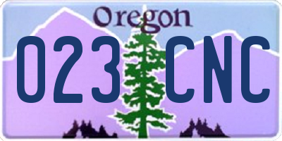 OR license plate 023CNC