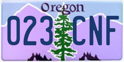 OR license plate 023CNF