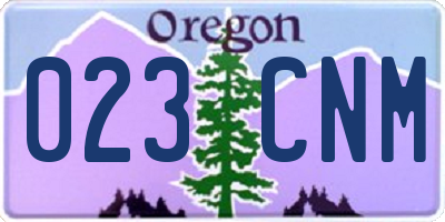 OR license plate 023CNM