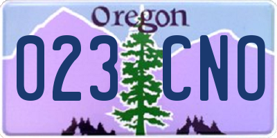 OR license plate 023CNO