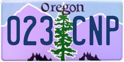 OR license plate 023CNP