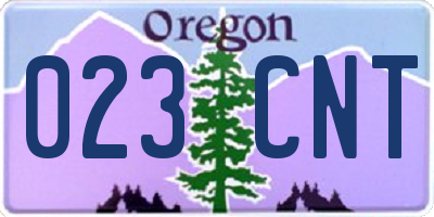 OR license plate 023CNT
