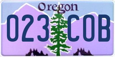 OR license plate 023COB