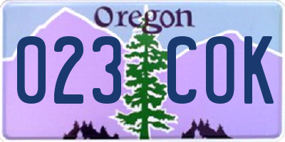 OR license plate 023COK