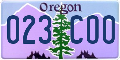 OR license plate 023COO