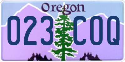 OR license plate 023COQ