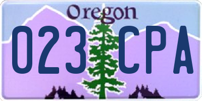 OR license plate 023CPA