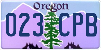 OR license plate 023CPB