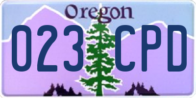 OR license plate 023CPD