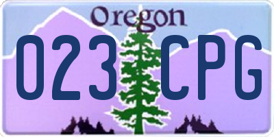 OR license plate 023CPG