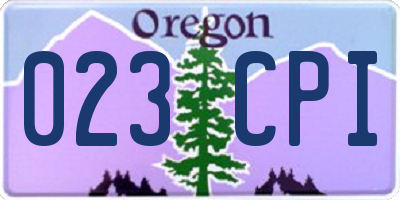 OR license plate 023CPI